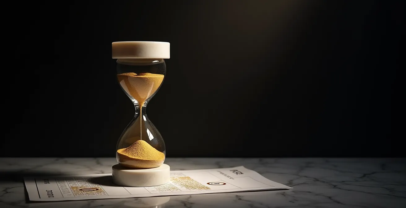 Symbolische Darstellung des automatischen Sparens durch Dauerauftrag am Monatsanfang