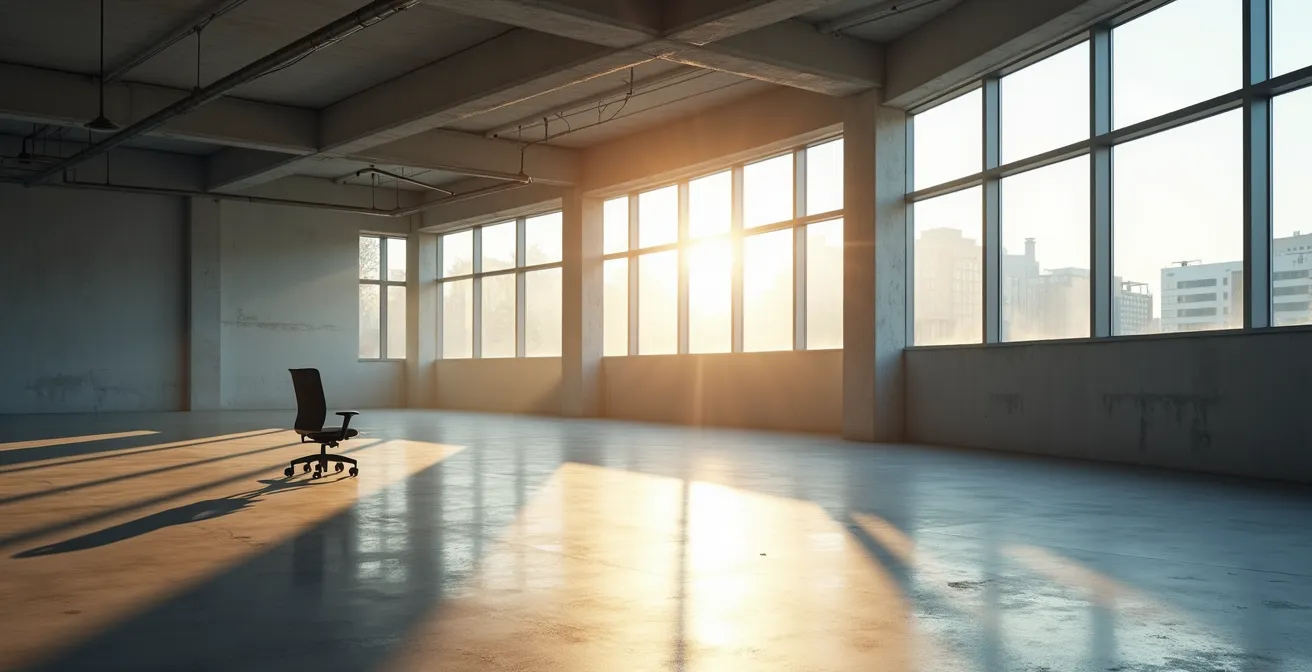 Rechtliche Handlungsoptionen bei Mieterinsolvenz als Visualisierung eines leeren Gewerberaums