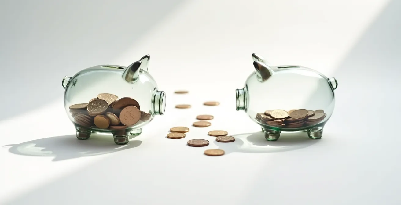 Visualisierung der Kostenunterschiede zwischen ETFs und aktiv gemanagten Fonds über 30 Jahre