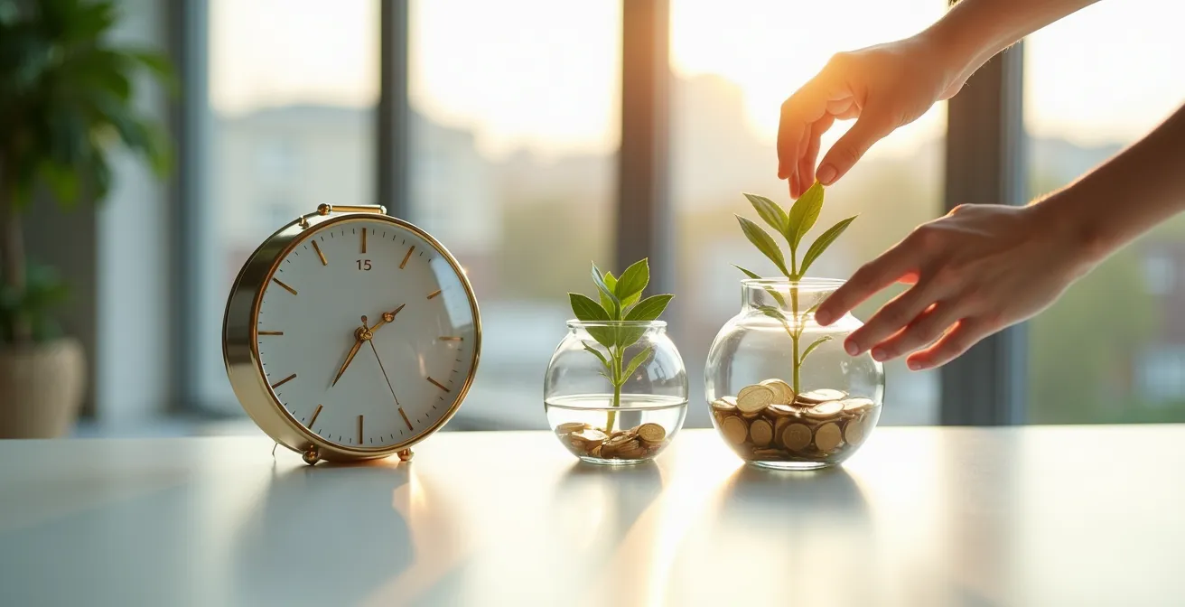 Minimalistisches Finanz-Dashboard zeigt quartalsweise Überprüfung