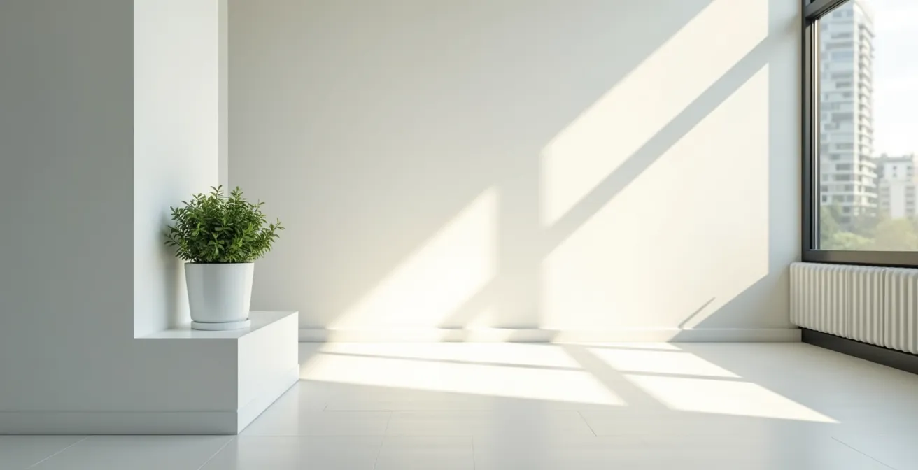 Eine minimalistische, aufgeräumte Wohnumgebung, die finanzielle Sicherheit und Ruhe symbolisiert