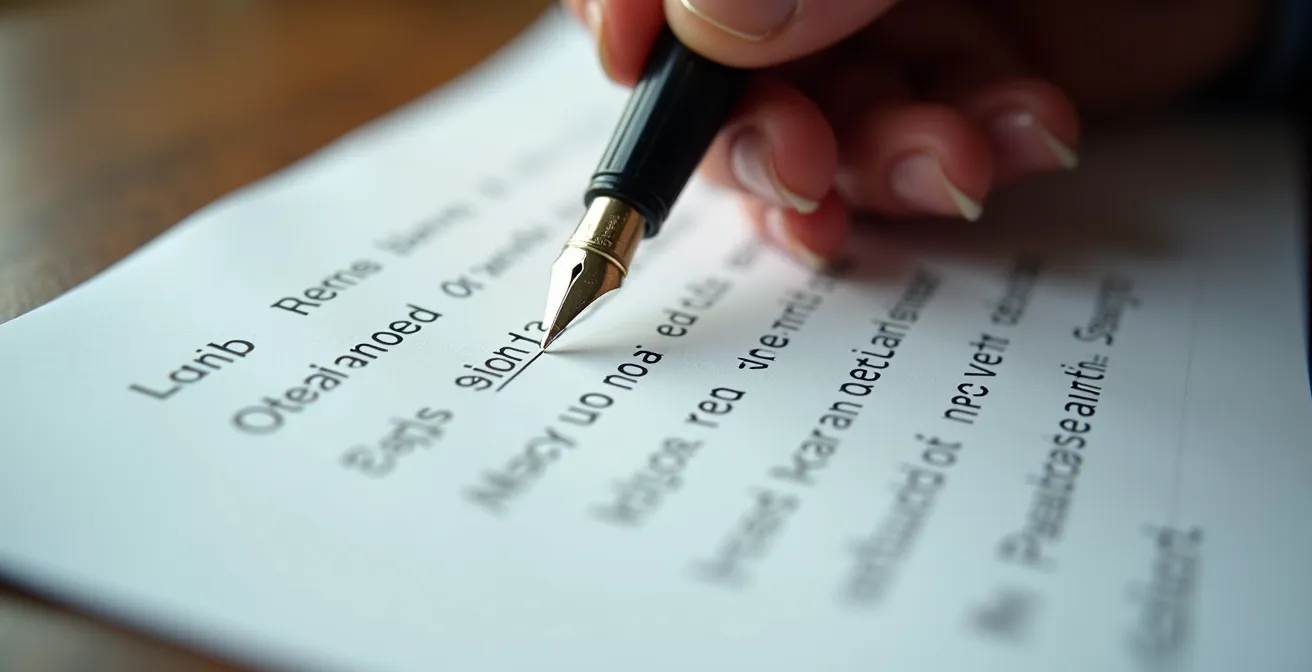 Hand mit Stift über strukturierter Checkliste für Investitionsentscheidungen