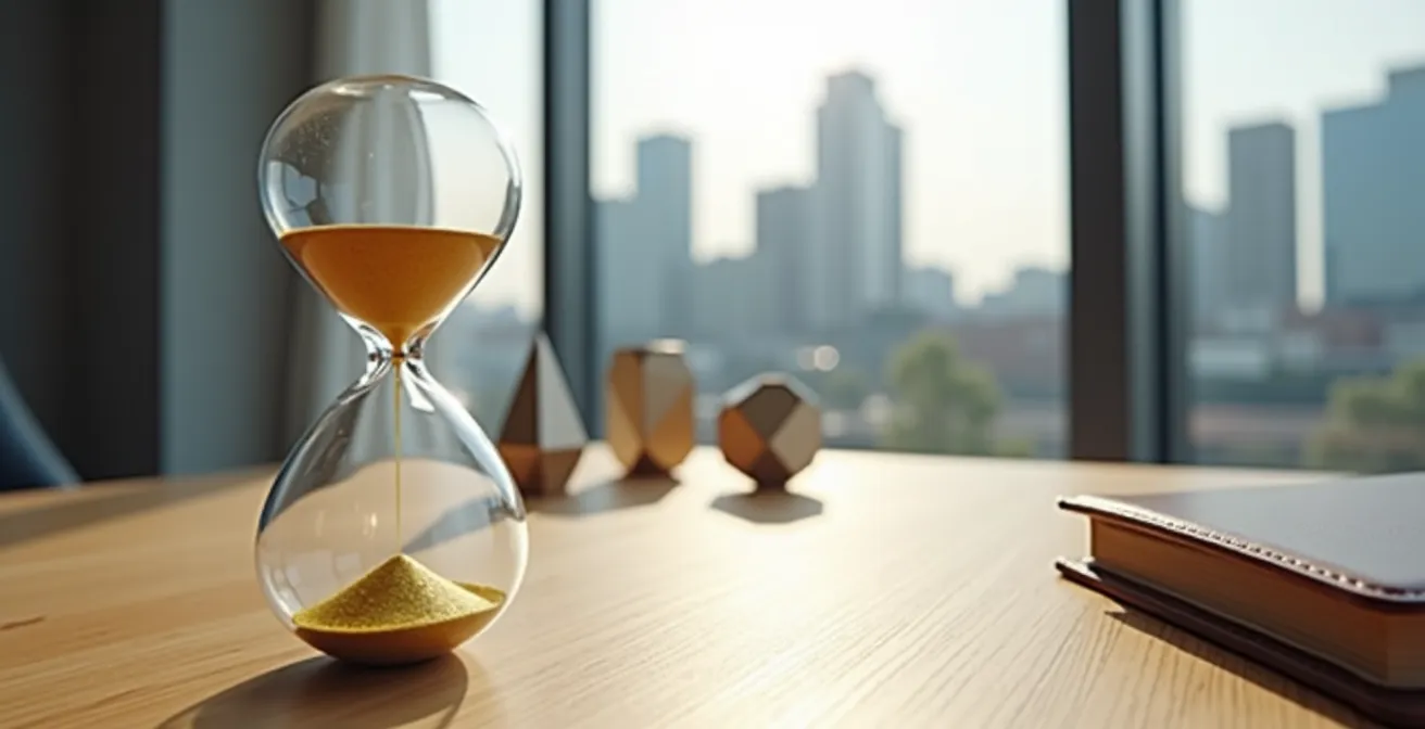 Steueroptimierte Dividendenstrategie über verschiedene Lebensphasen, symbolisiert durch eine Sanduhr