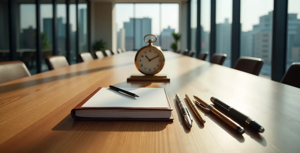 Geschäftsmann plant strategisch mit Kalender und Dokumenten Geschäftsmann plant strategisch mit Kalender und Dokumenten